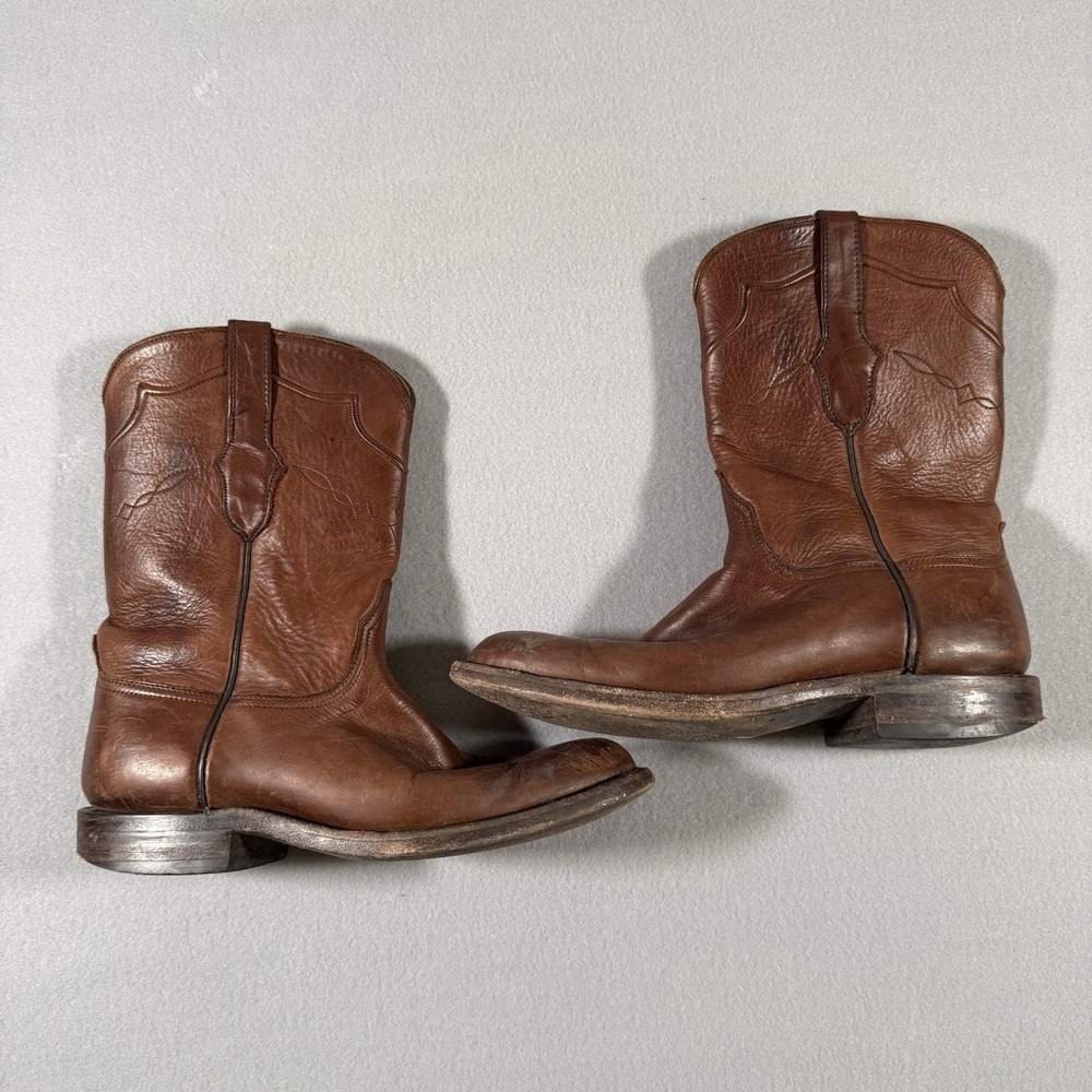 Vintage Black Jack Brown Leather‎ Cowboy Boots Western USA Size 9D
